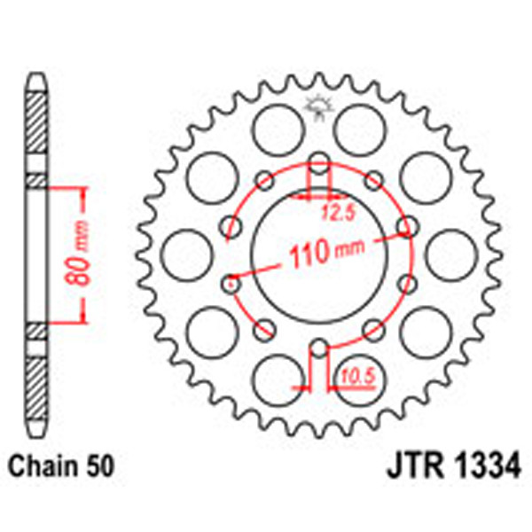 JT JT Rear Sprockets R/W 1334/334/341-43 HON DUAL COMBINATION